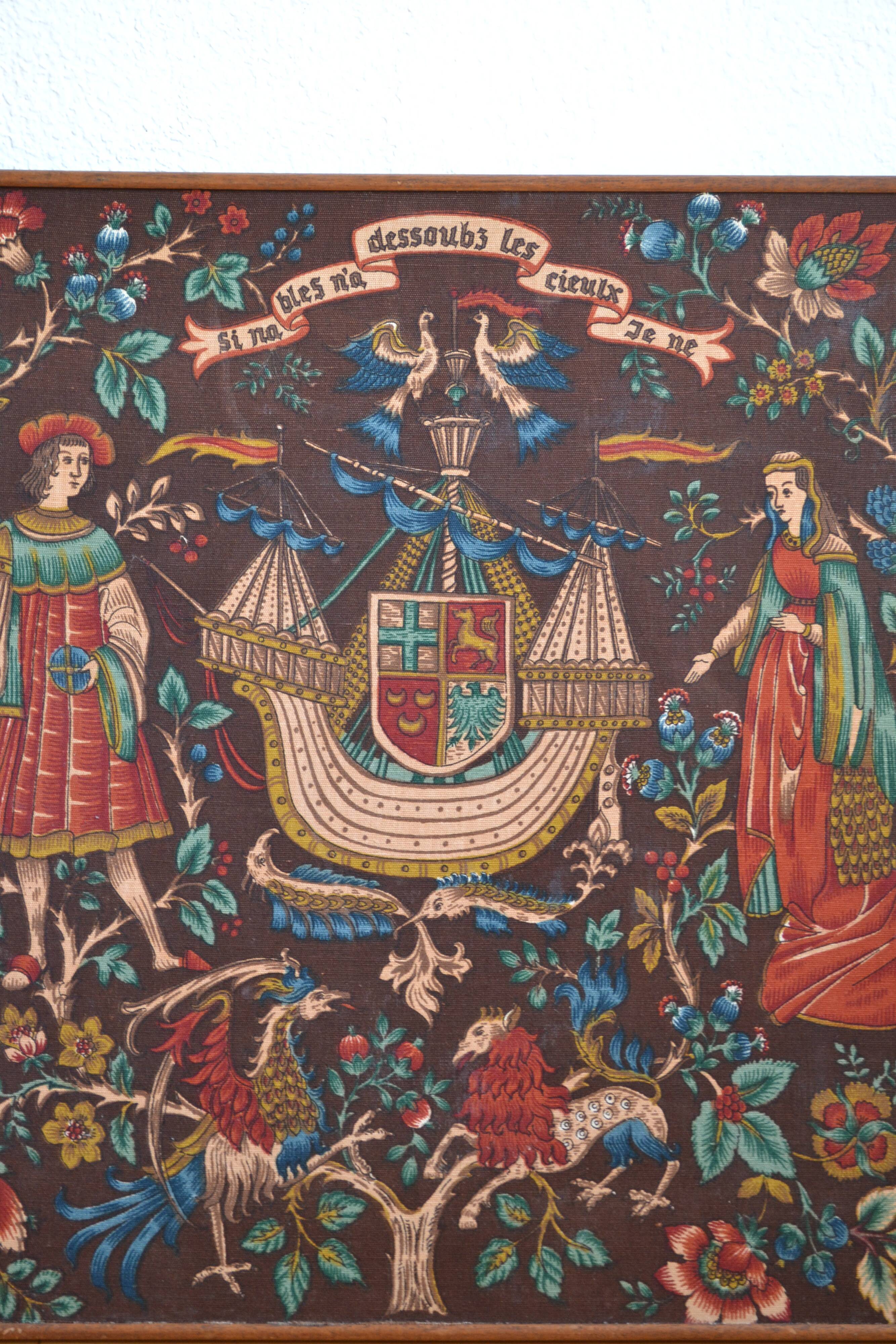 Vintage tapestry in the style of the Middle Ages