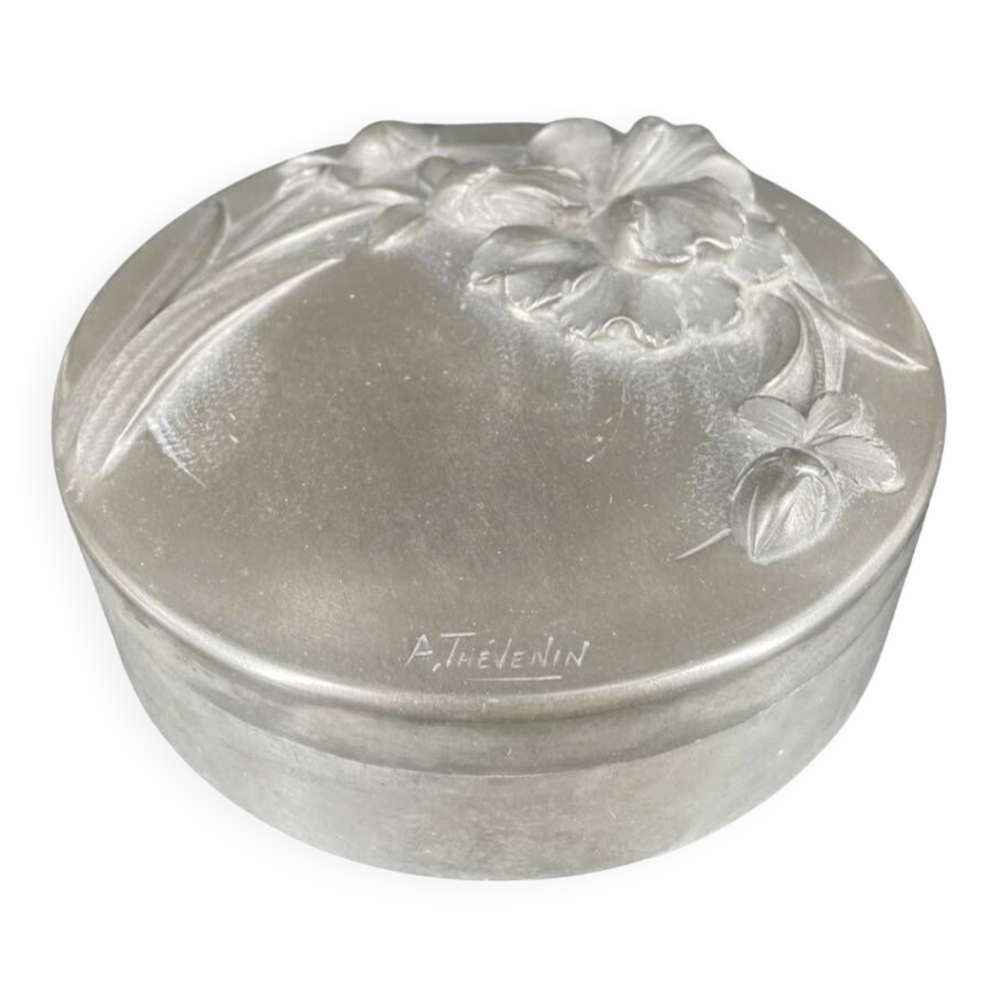 Art Nouveau Tin Box Signed A. Thévenin