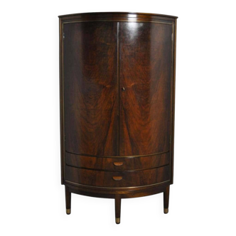 Armoire d'angle danoise vintage en acajou, Danemark 1960