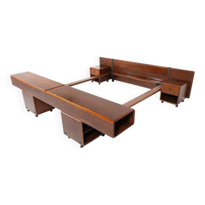 Lit et tables de chevet par Fabio Lenci pour Bernini, Italie, 1970