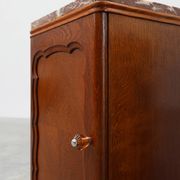 Pair of Art Deco nightstands in oak with marble top, France ca. 1925