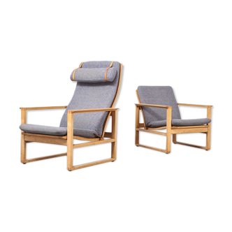 Borge Mogensen model 2254 and 2256 lounge chairs for Fredericia Denmark 1950s