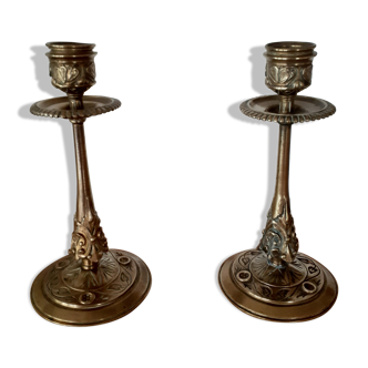 Pair of antique candle holders