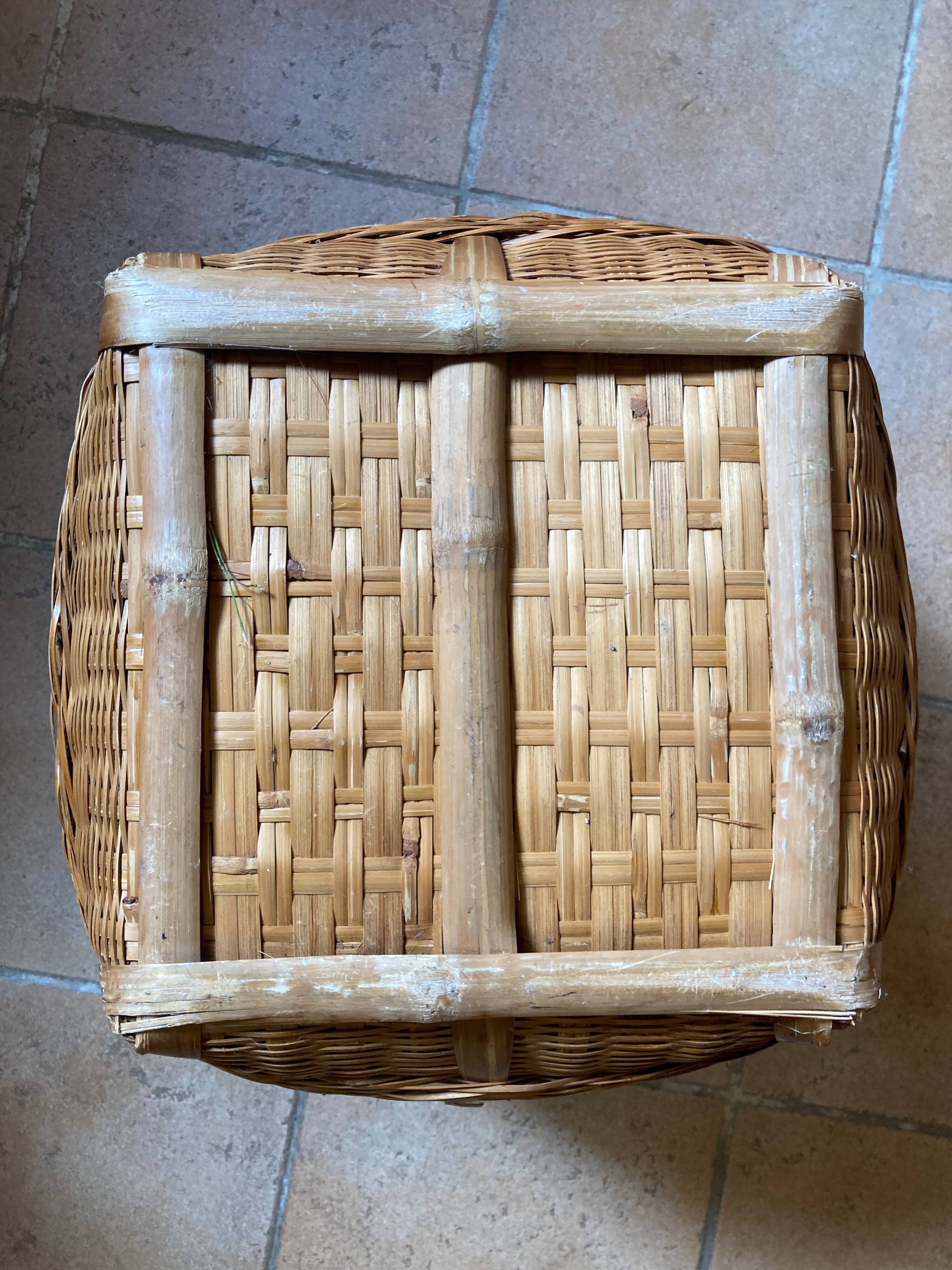 Rattan and wicker basket