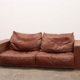 Vintage sofa gognac color model budapest design by paola navone by baxter.