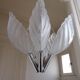 Chrome metal chandelier and glass plate