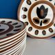 Set of 6 vintage Boch La Louviere dessert plates, 1970s, Kimono model -