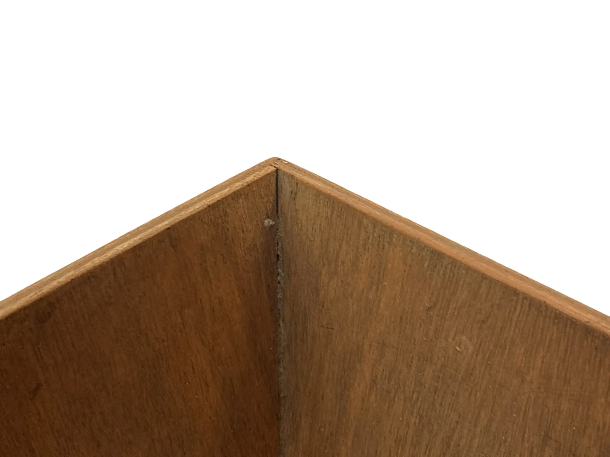 Vintage wooden planter with a minimalist, geometric design