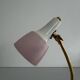 Simple table lamp with a pink metal head and brass body, 1960s, Germany.