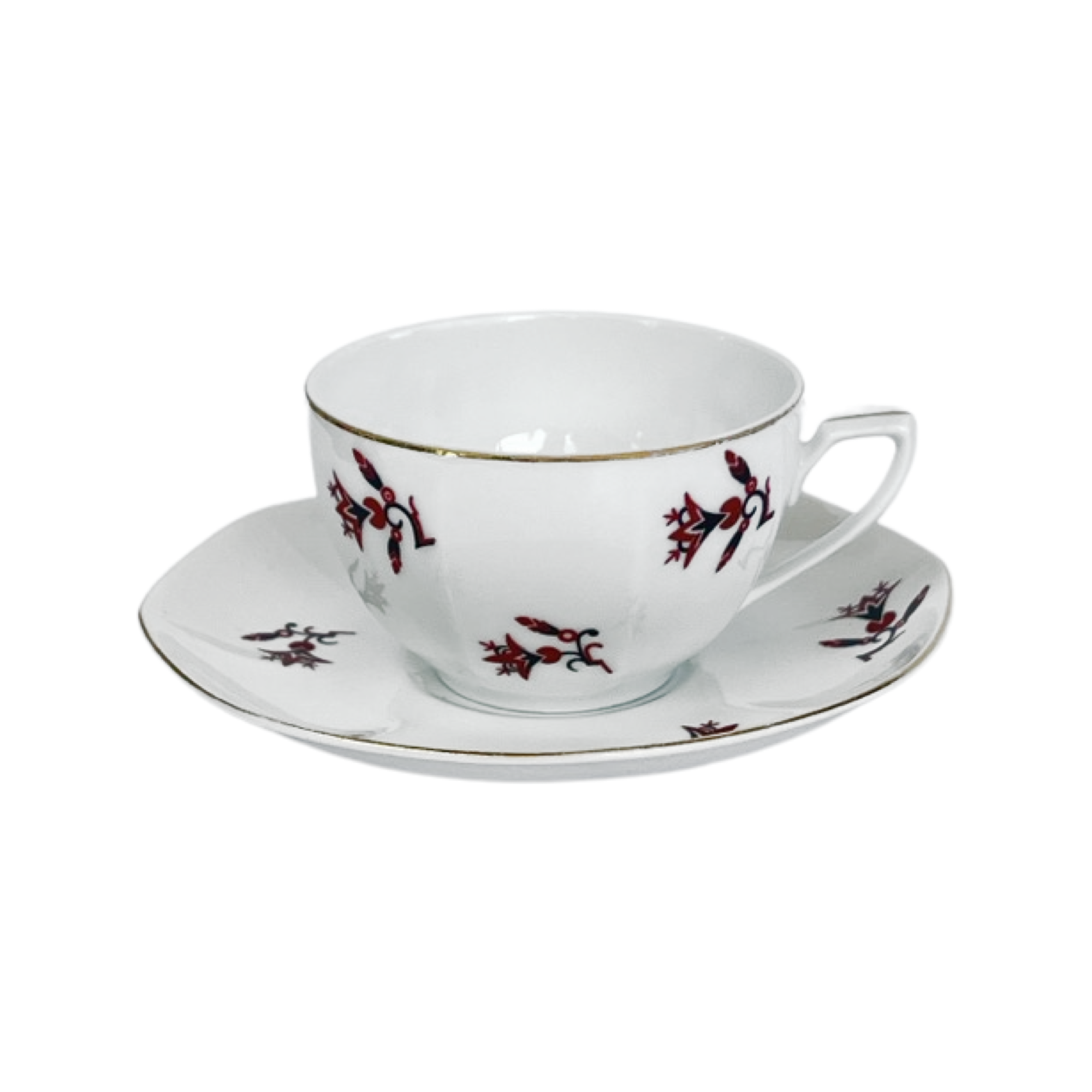 Art-Deco cup and saucer, Viktoria Czechoslovakia, 1920s