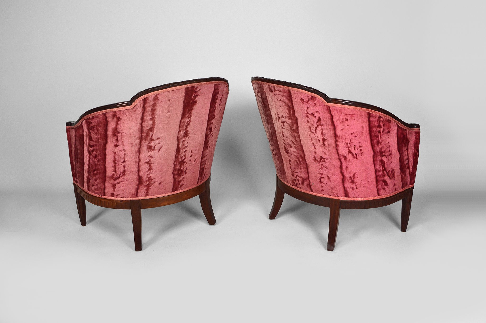 Art Deco Salon by Paul Follot in pink velvet, circa 1920