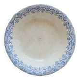 Old round deep plate ironstone Boch La Louvière Clara – Blue decoration