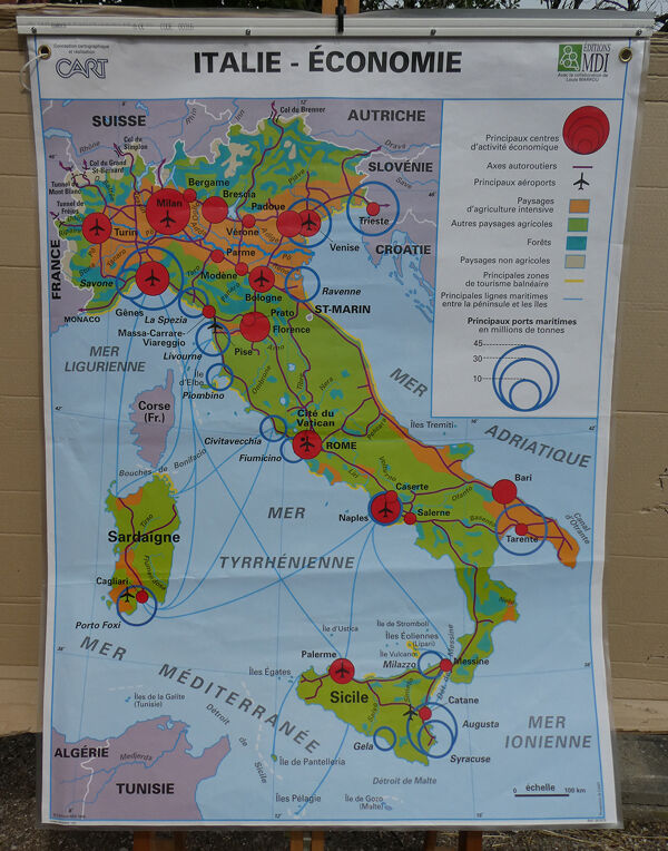 Carte scolaire vintage MDI Italie