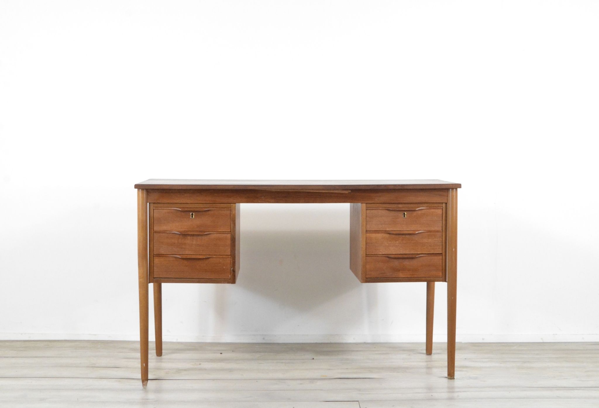 Midcentury Danish Teak Desk By Gunnar Nielsen For Tibergaard. Vintage / Modern / Retro.