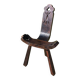Chaise tripode brutaliste