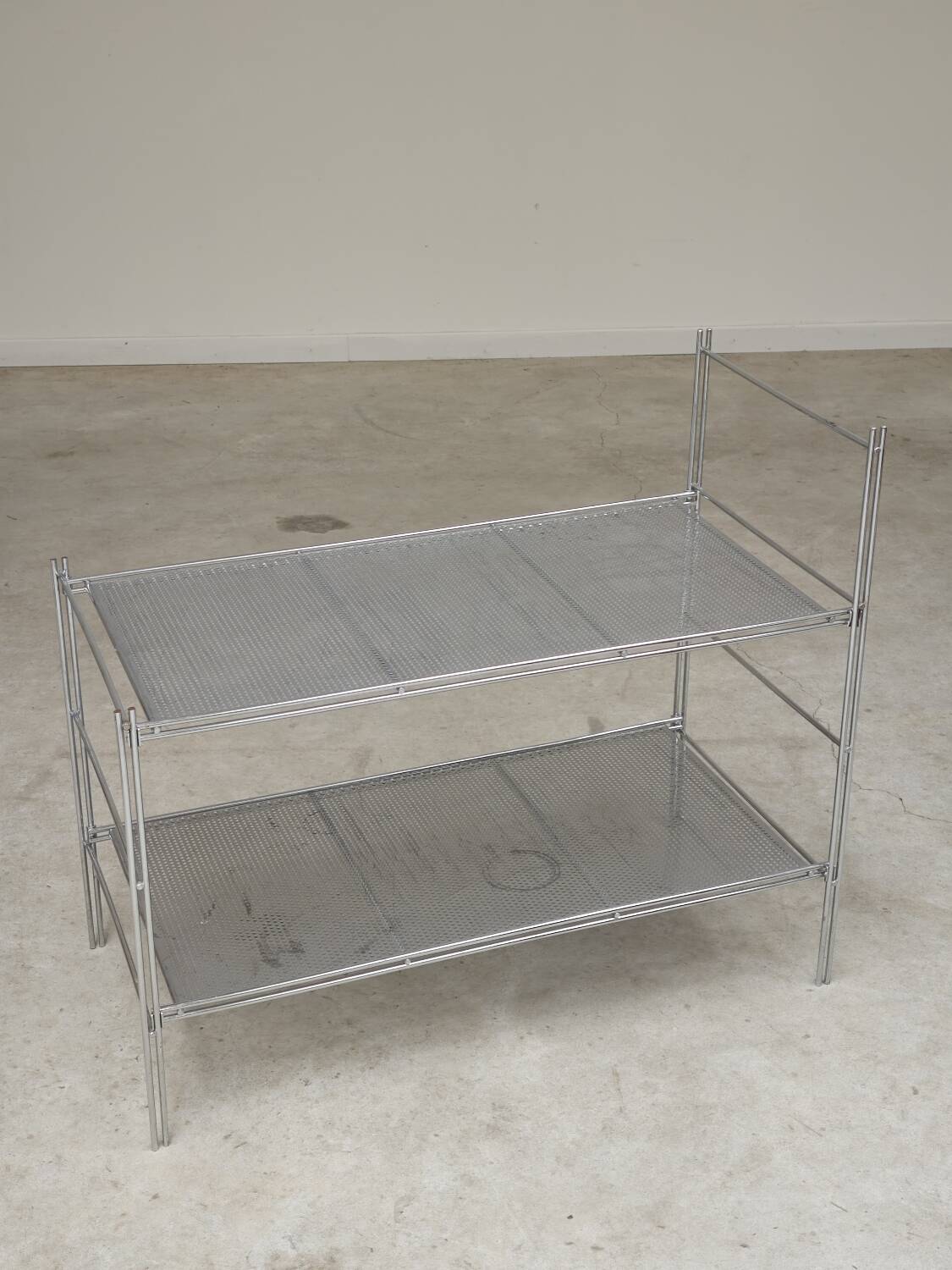 Chrome end table or console, Italy 1970
