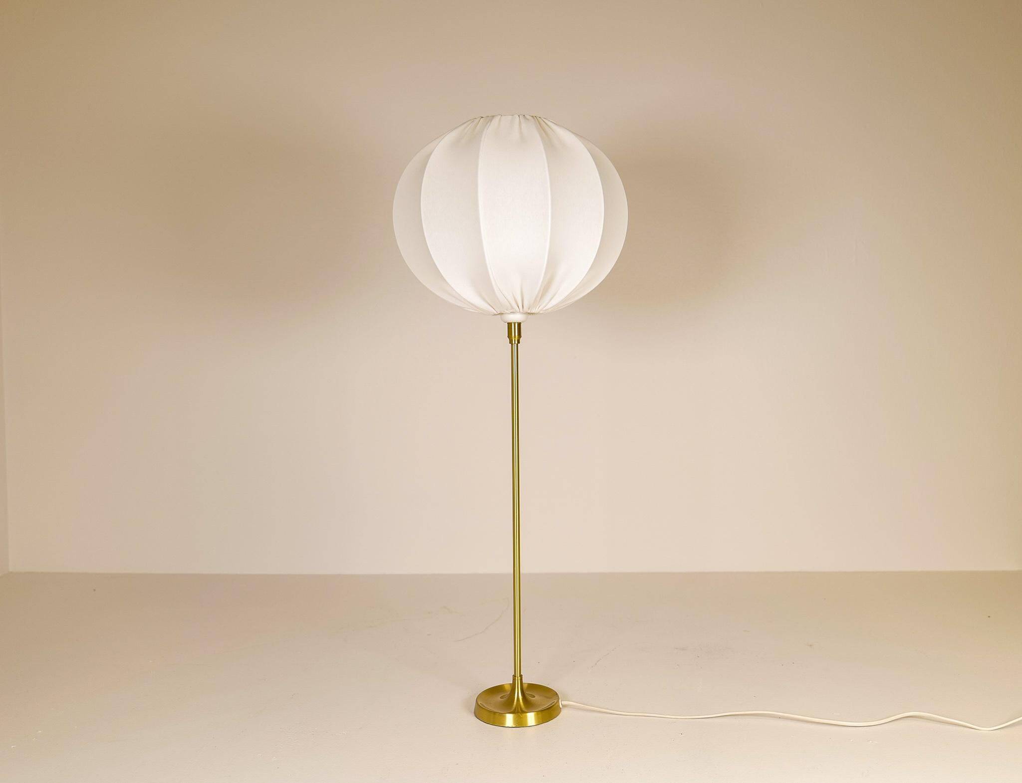 Large brass table lamp by Aage Petersen, for Le Klint, Denmark, 1970s.