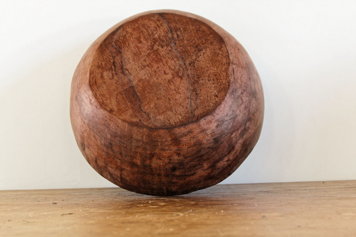 Raw wooden salad bowl