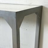 Metal and Carrara marble console