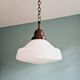Philips Art Deco pendant light in white conical opaline, 1920s-30s