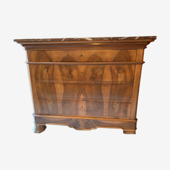 Louis-Philippe style dresser in walnut veneer