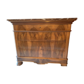 Commode de style Louis-Philippe en placage noyer