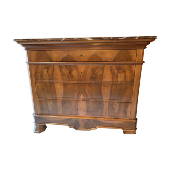Louis-Philippe style dresser in walnut veneer