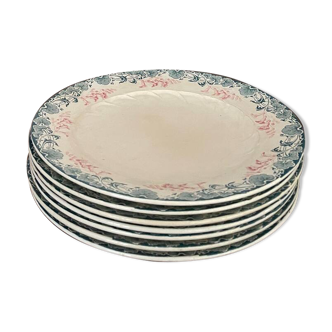 Set of 7 Longwy Art Nouveau plates