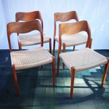 4 x dänische Stühle Niels O. Møller Teck Modèle 71