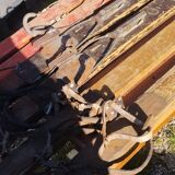 3 pairs of old skis