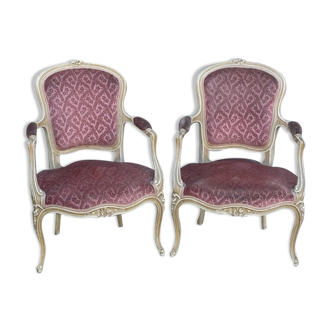 Pair of convertible armchairs