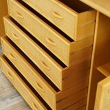 Wooden and rattan sideboard