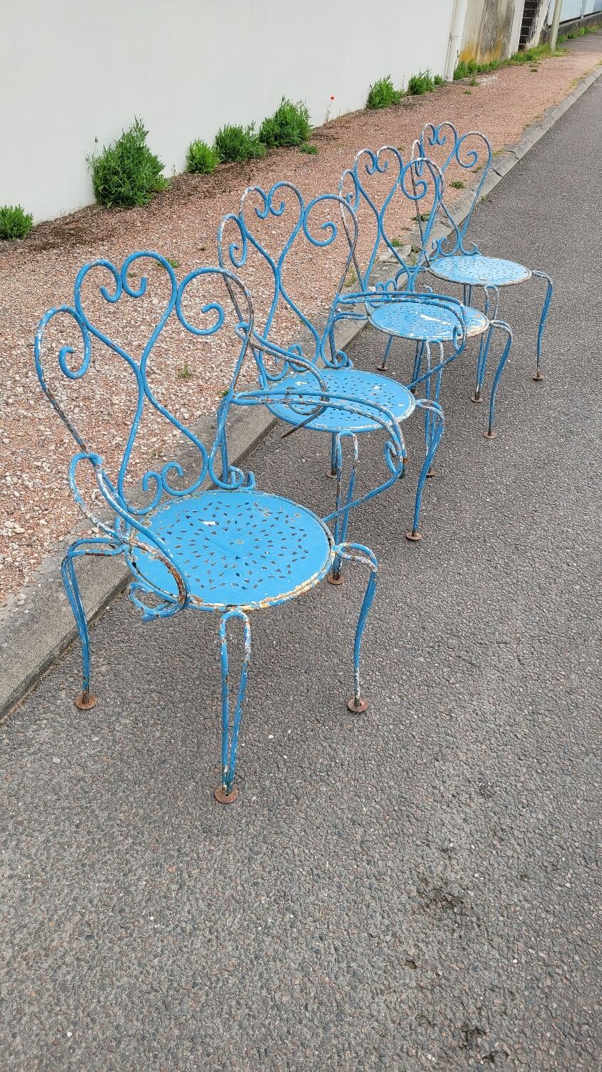 Old wrought iron garden furniture