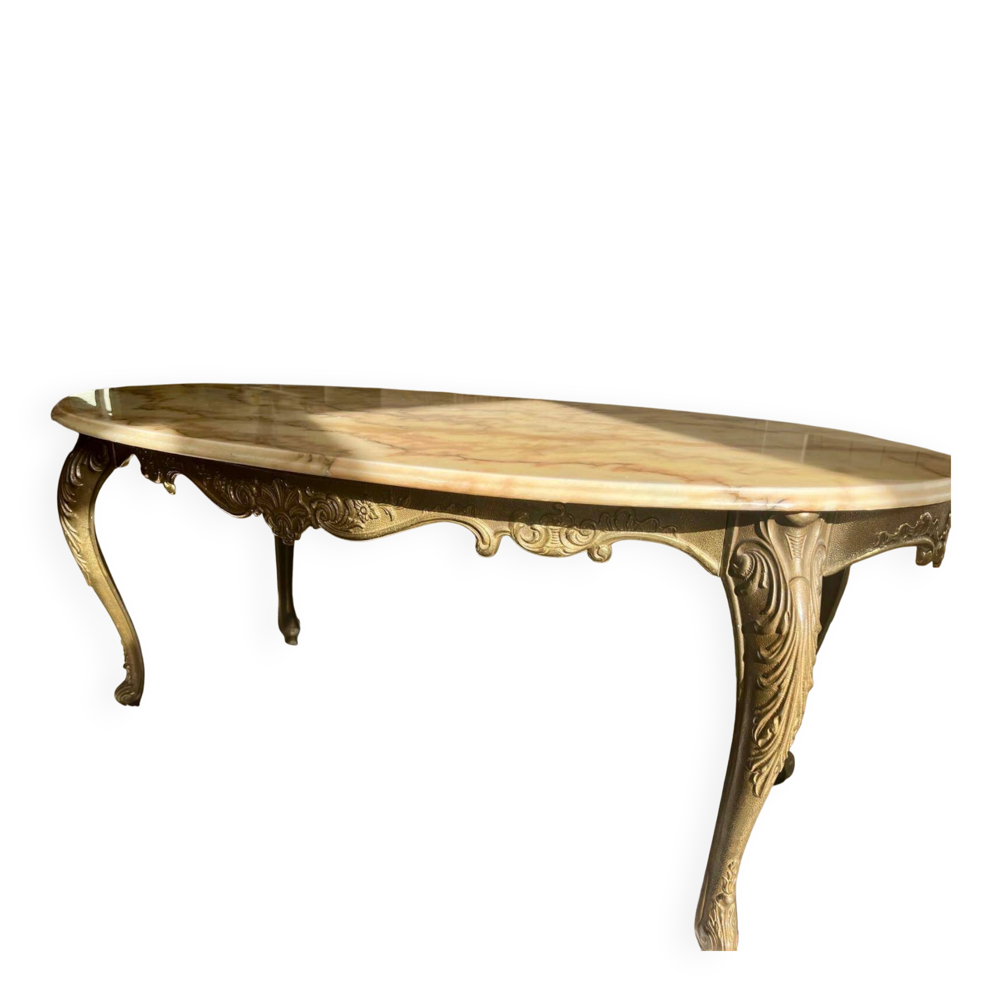 Vintage marble and brass coffee table