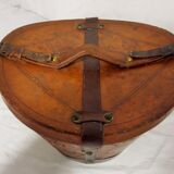 Leather hat box