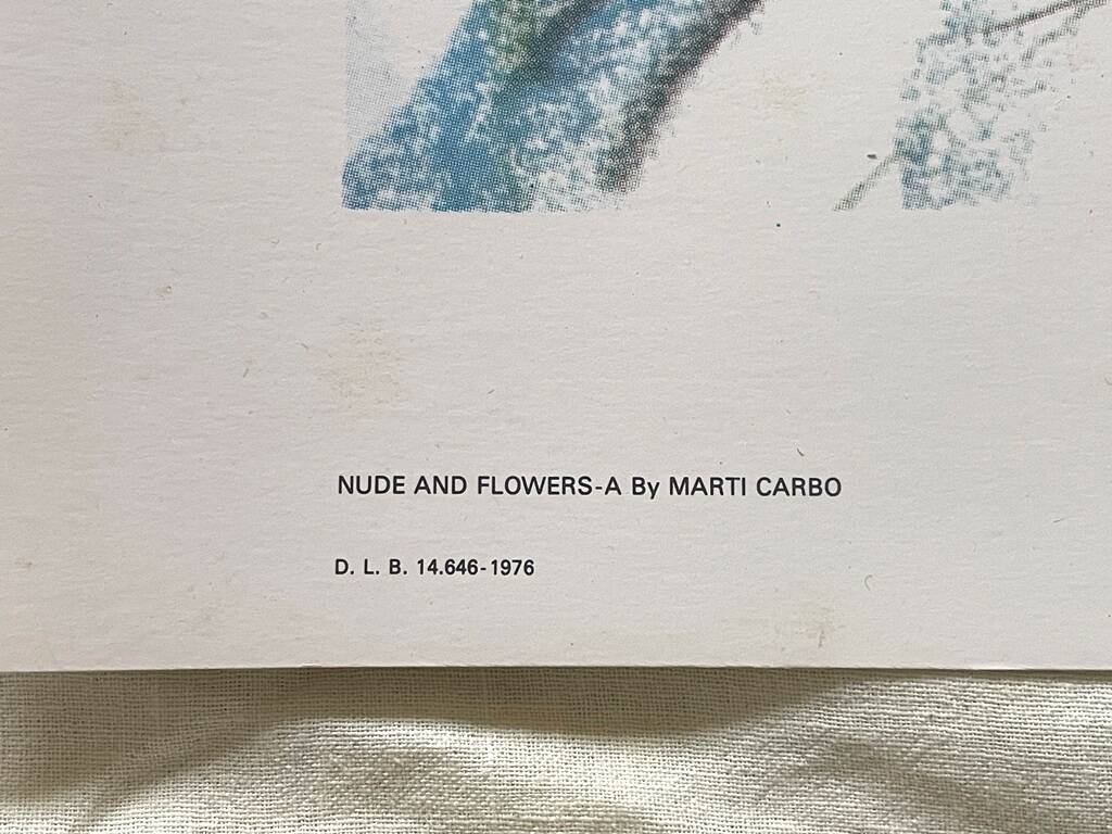 Art Print: 'Nude with Flowers' by Martí Carbó ~ Vintage 70s