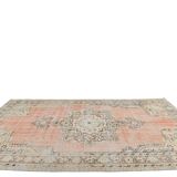 Vintage Salmon & Beige Classic Turkish Rug, 185x291Cm