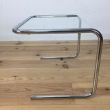 Chrome and glass side table