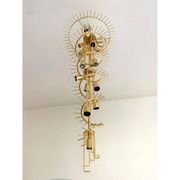 Contemporary Amber “Quadriedro” Murano Glass Twister Chandelier in Venini S