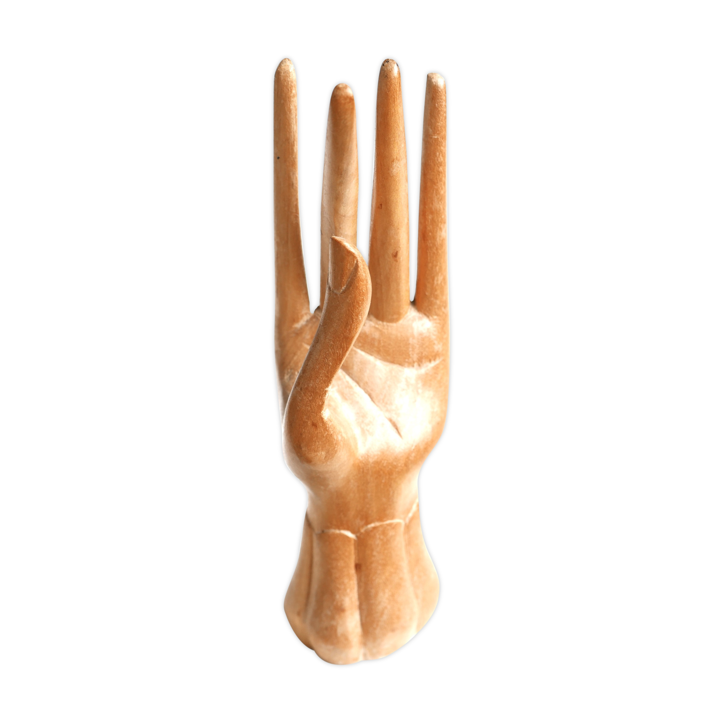 Hand ringed wooden, jewelry display stand, years 70