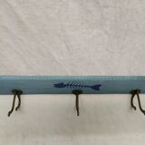 Wooden towel holder Patères Metal Edges Fish Deco Marine Spirit brocanteespritdantan