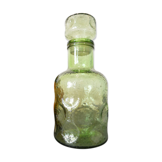 Green glass carafe