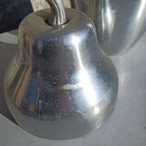 Old ice bucket ice cube in the shape of aluminum pear