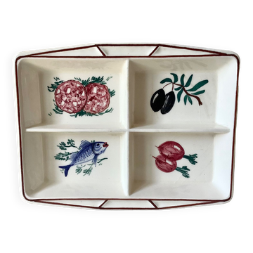 Aperitif tray with compartments