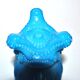 Portieux Gothic opaline goblet candle holder in blue opaline signed - 1910