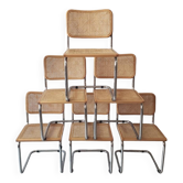 Lot 6 chaises Marcel breuer cannage