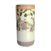 Porte-parapluie rouleau en porcelaine à décor polychrome Chine