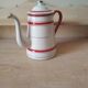 Red and white enamelled metal coffee maker