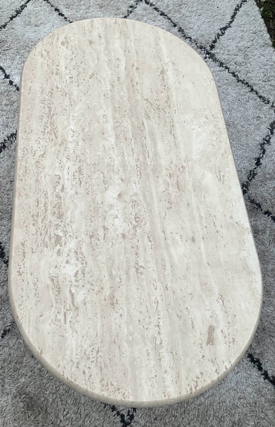 Travertine coffee table, 1970s.