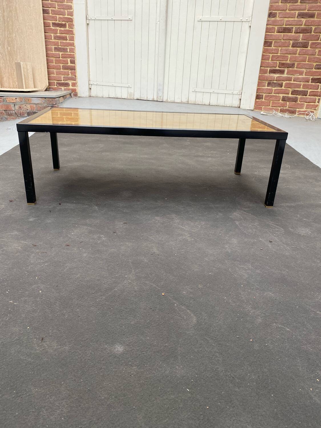 Black metal coffee table